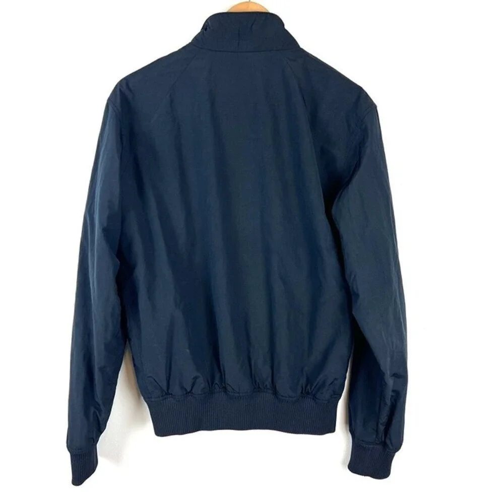 VTG Faconnable Jacket Mens‎ S Black Golf Bomber Windbreaker Loop Collar Lined